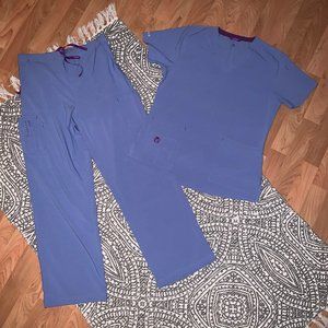 Carhaart Cross Flex Women's M Ceil Blue Scrub Set